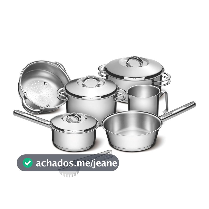Jogo de Panelas Tramontina Aço Inox Solar 6 peças com Pegador de massa