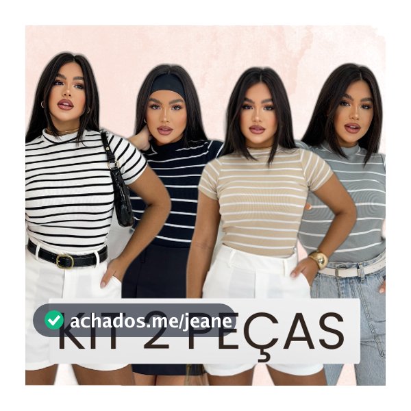 KIT 2 BLUSA CAMISETA LISTRADO VERÃO 2026 MODA GRINGA CANELADO PREMIUM CONFORTAVEL