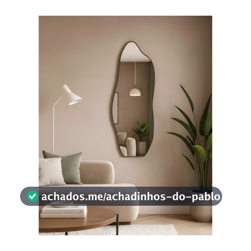 Espelho Decorativos Couro 100cm x 35cm Quart Salão Hall Sala