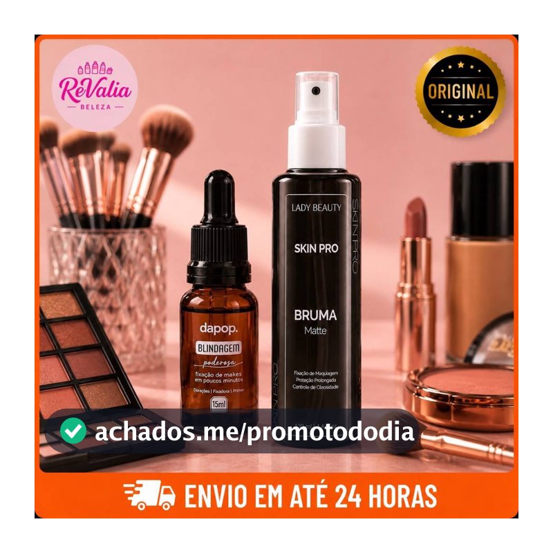 Kit Blindagem Dapop 15ml + Bruma Skin Pro Matte 130ml Fixador de Maquiagem Longa Duração Original