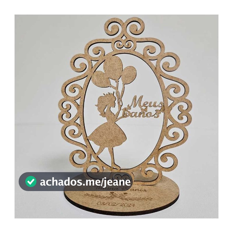 Kit com 10 centros de mesa lembrancinha lembrança aniversário 15 anos debutante enfeite personalizado MDF CRU
