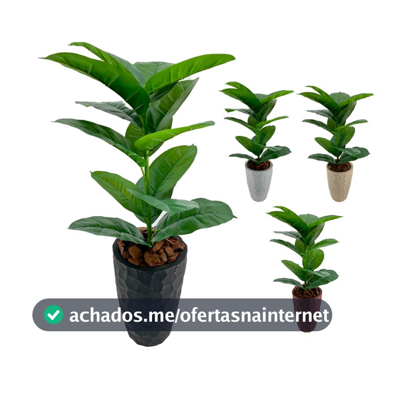 Vaso Polietileno + Planta Artificial Jiboia Follhas Grande Decoracao Jardim