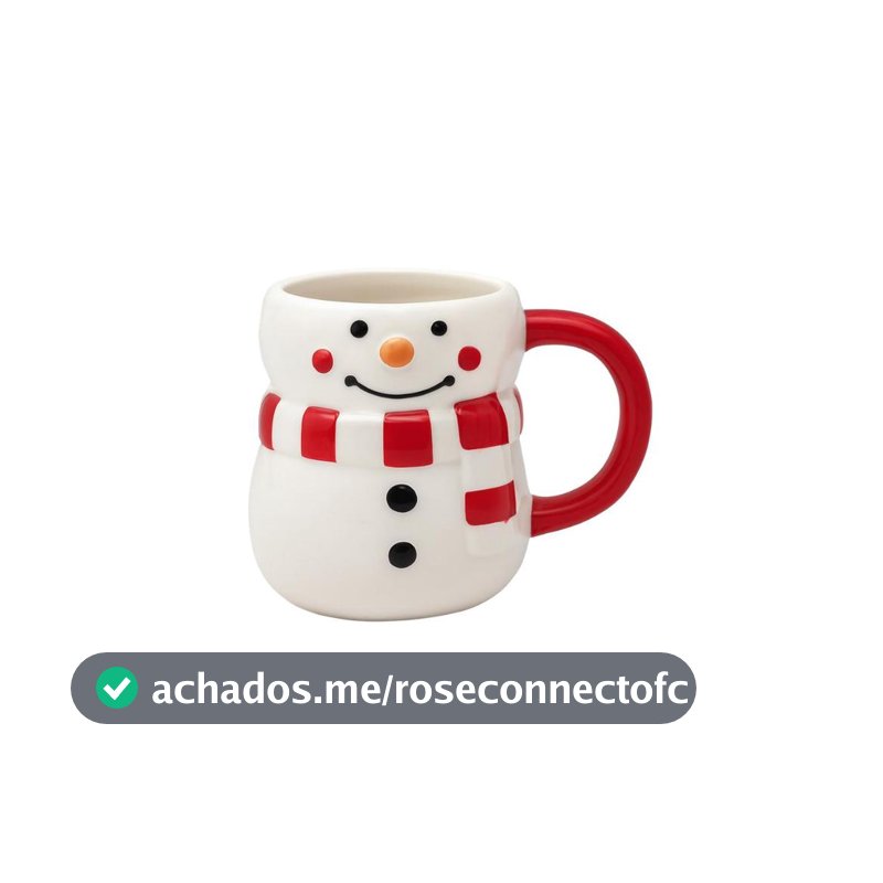 Caneca em Cerâmica Natalina Snowman Boneco de Neve 330ml