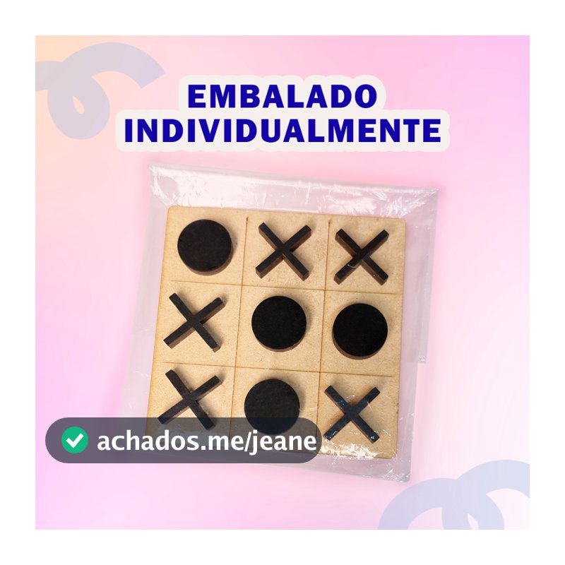 Kit com 30 Jogos da Velha Artesanal Educativo MDF Lembrancinhas