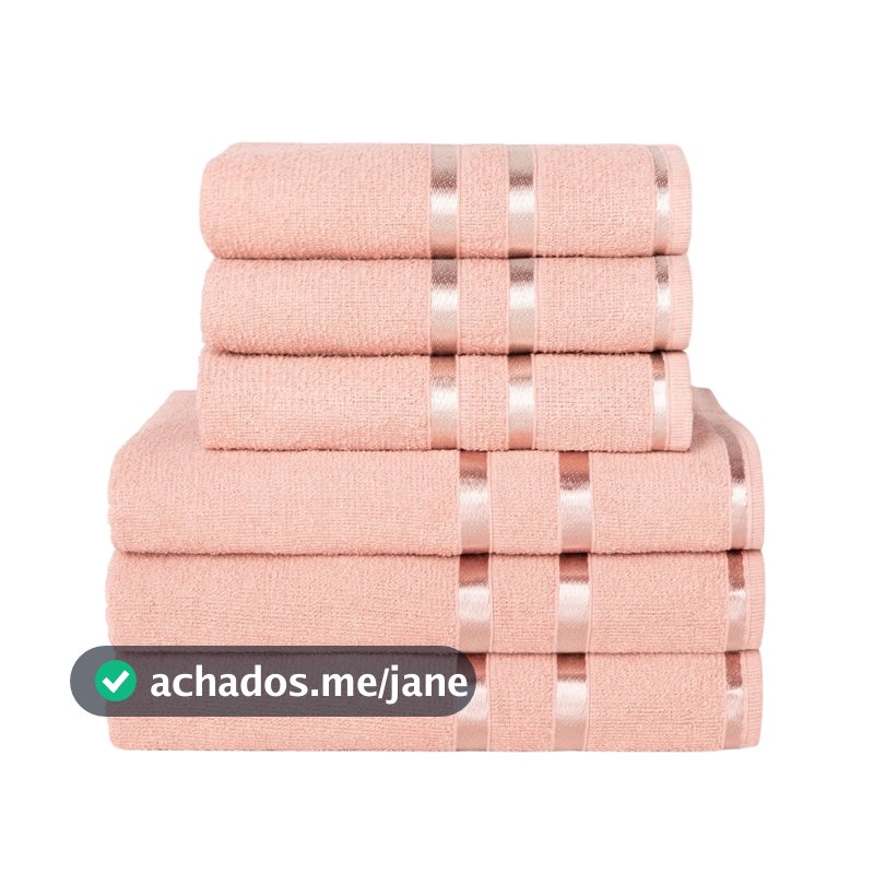 KIT 6 Toalhas Lyra (3 Banho + 3 Rosto) 100% Algodão - Majo Home.