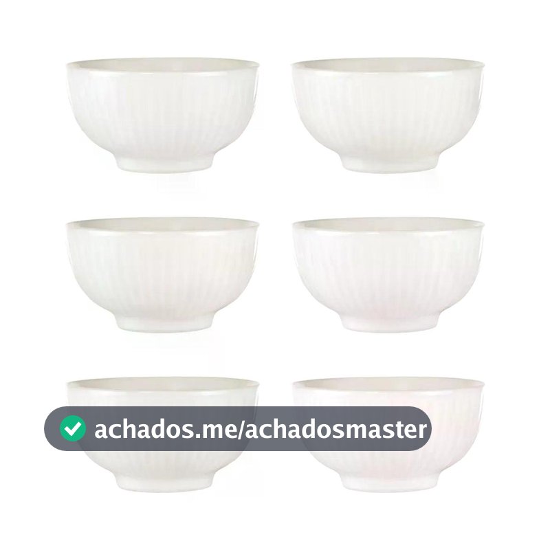 Jogo de 6 Tigelas 750 ml e 15 cm Oxford Friss White
