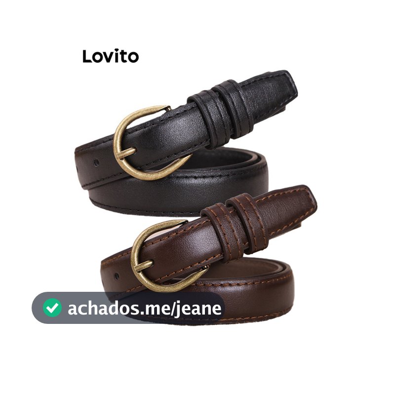 Lovito Casual Cinto Liso Básico Poroso Para Mulheres L38ED011