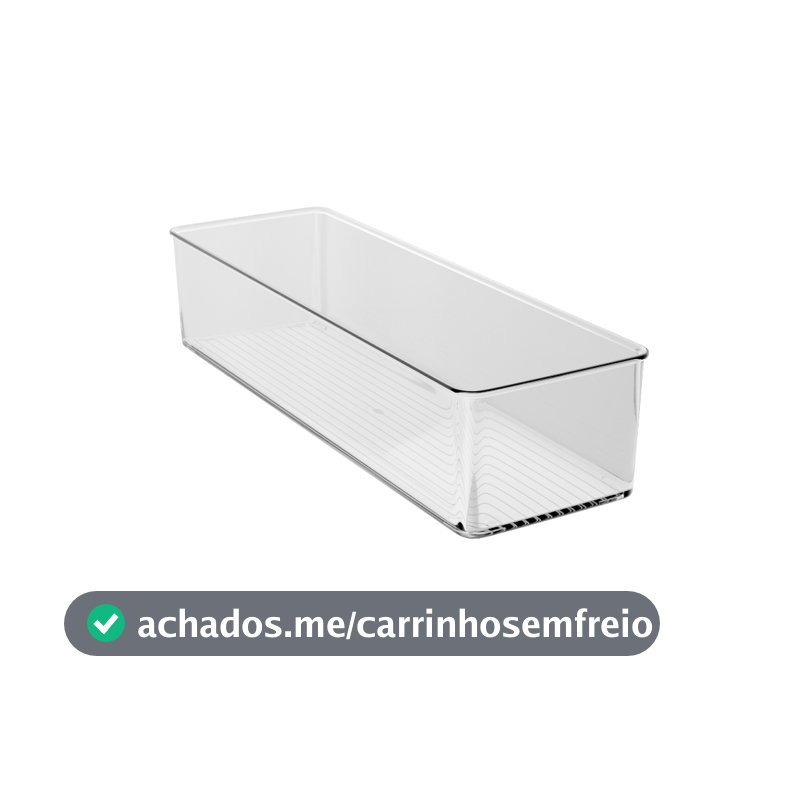 Caixa Organizadora My Box 45cm Poliestireno Lyor Incolor para Maquiagem Acessórios Escritório Banheiro Gavetas e Armário