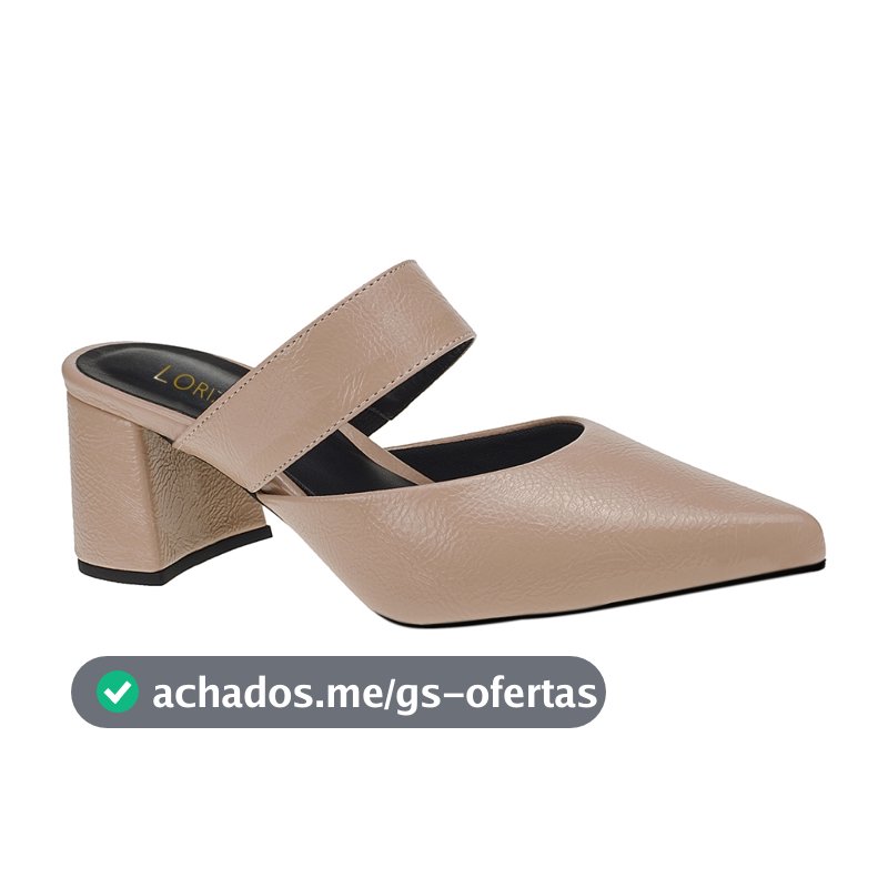 Scarpin Feminino Mule Social Salto Bloco Tamanco Bico Fino 0001