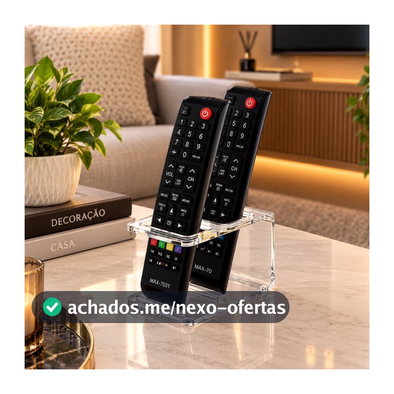 Suporte Porta Controle Remoto Para 2 Controles em Acrílico