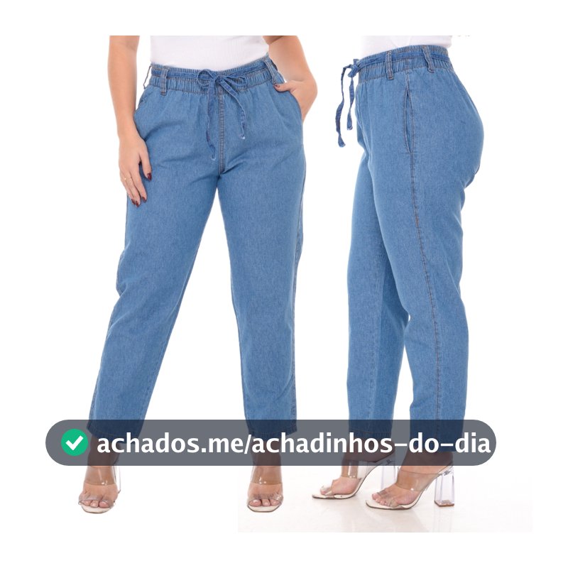 Calça Jeans Feminina Cintura Alta Capri Tecido Leve