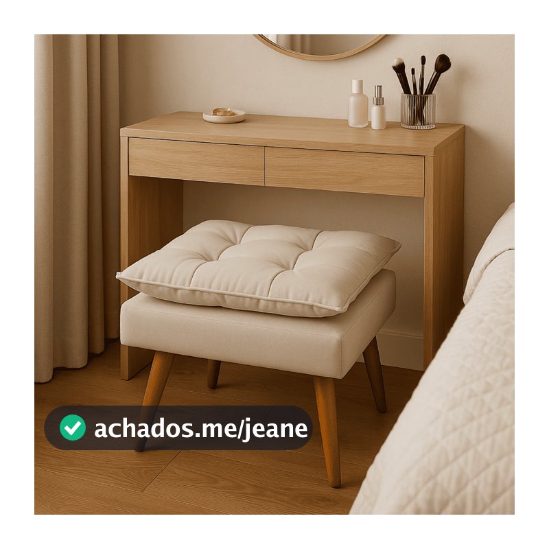 Puff Decorativo Opala Para Quarto Recepção - Pufe Para Penteadeira E Apoio De Pés, Puf Confortável
