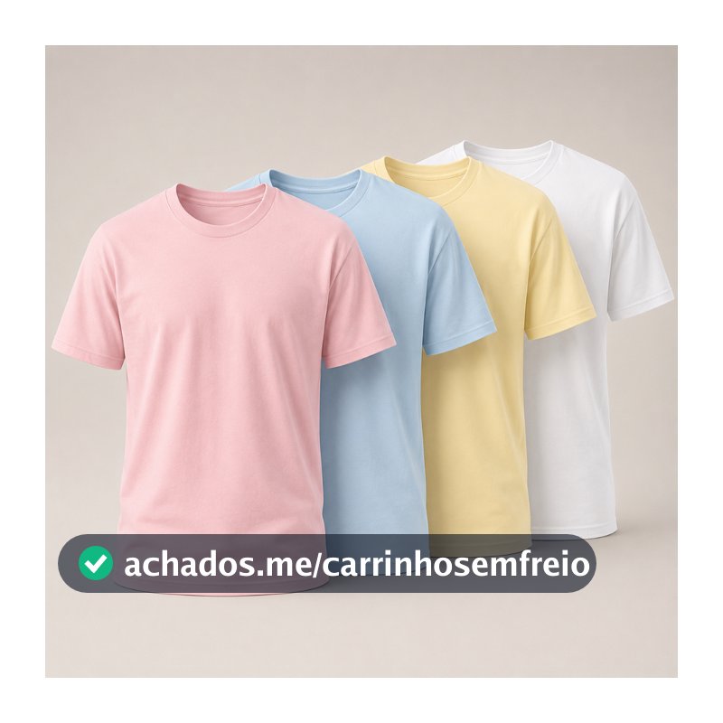 Kit 4 Camiseta Feminina 100% Algodão Básica Varias Cores Lisa Gola Redonda Camisa Regular e Plus Size