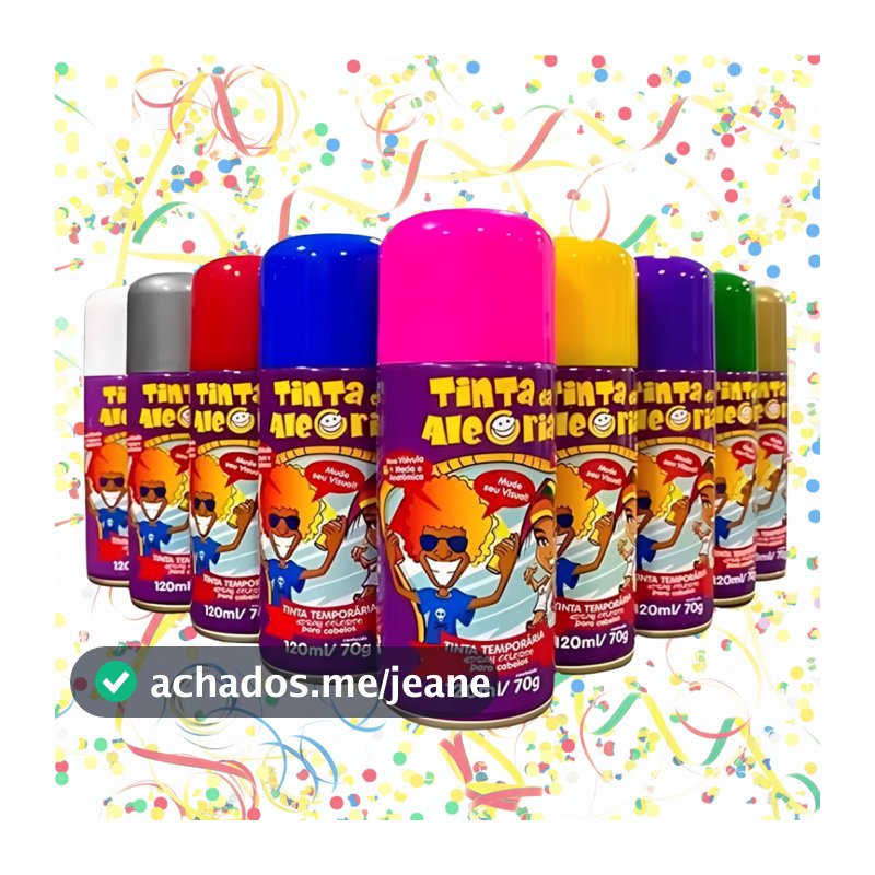 Tinta da Alegria Spray para Colorir Cabelos Todas as Cores - 150ml Cores