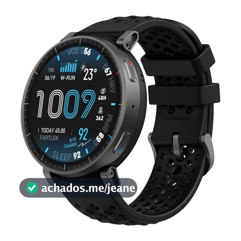 Amazfit Active Max 170+ Modos Esportivos Bateria 25 Dias Tela AMOLED 1,5" App Zepp Mapas offline