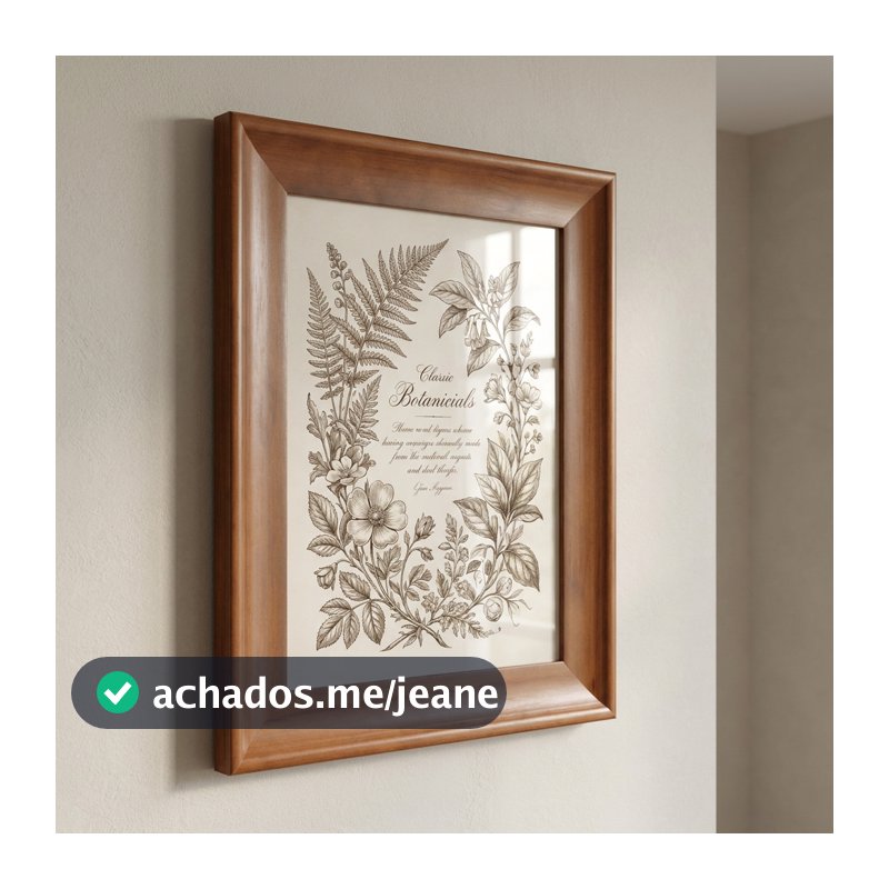 Moldura em Madeira com vidro e fundo | 40x50 cm | Cores Amadeiradas - cerejeira / mel / tabaco