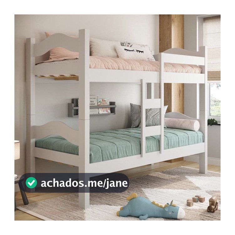 Beliche Solteiro 100% MDF com Grade de Segurança Absolut Yescasa Branco Branco