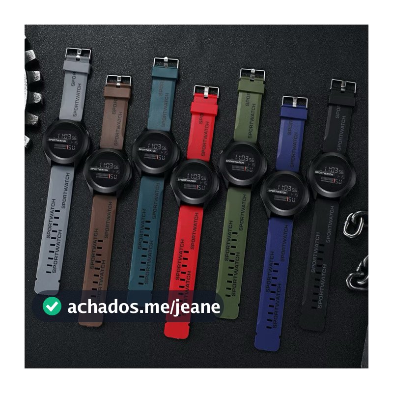 Redondo Relógio digital multifuncional LED masculino, ideal para esportes ao ar livre.