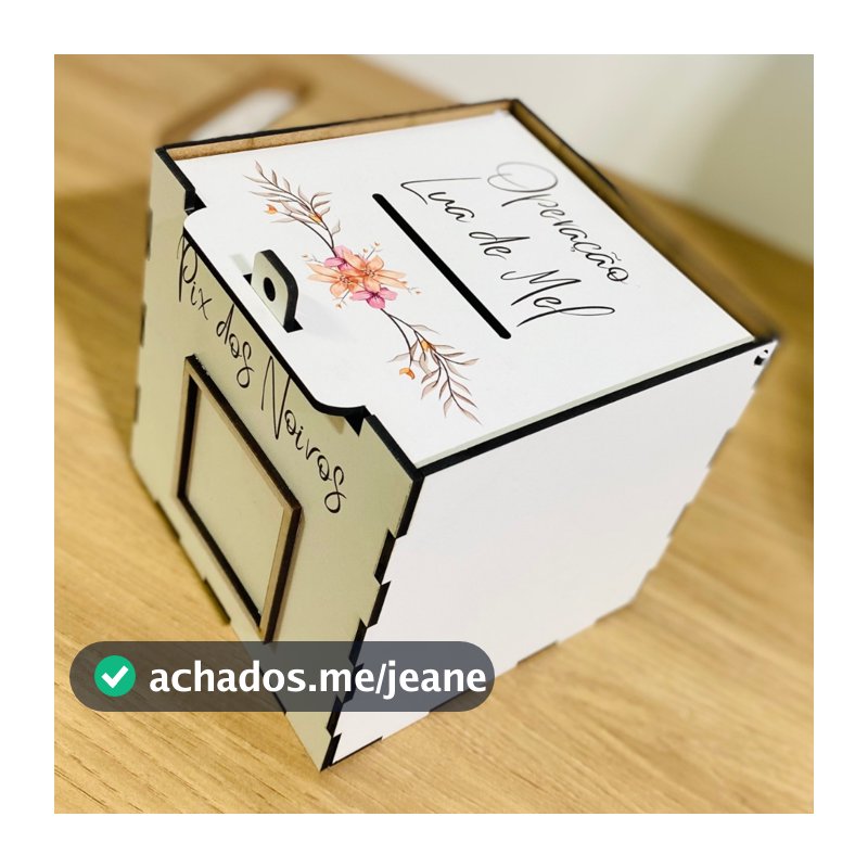 Caixa para casamento Operação Lua de Mel corte da Gravata Qrcode Cerejeira Qrcode