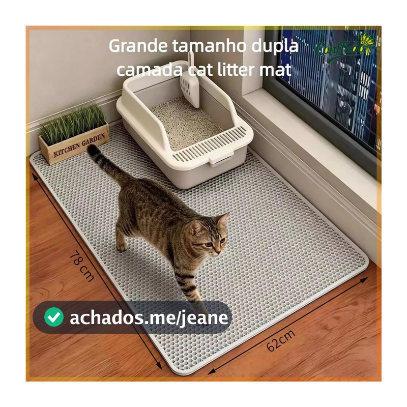 EVA 78 x 62cm Cat Litter Mat Washable Double Layer Cat Litter Box Compatible