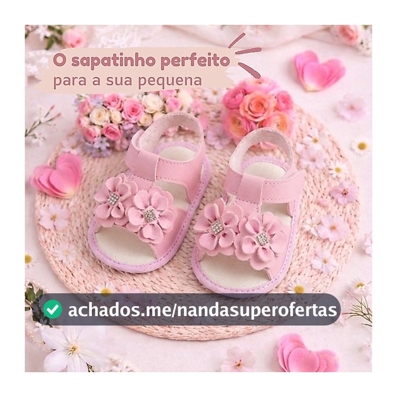 Sapatinho de Bebê Menina Flor Macio e Confortável