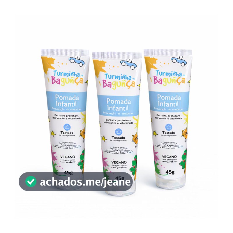 Kit 3 Pomadas para Assaduras 45g Infantil Turminha da Bagunça