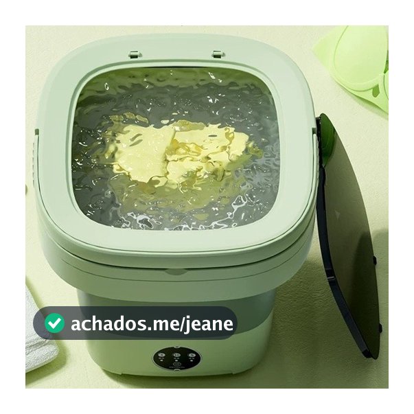 Mini Máquina de Lavar Portátil 11L Dobrável 110V/220V Lava Roupas Íntimas e Pequenas com Centrífuga