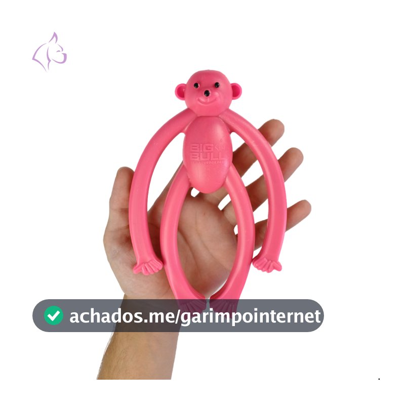 Brinquedo Cachorro Macaco Pet Interativo Macaquinho Anti Stress Maciço Porte Pequeno Big Bull Pet