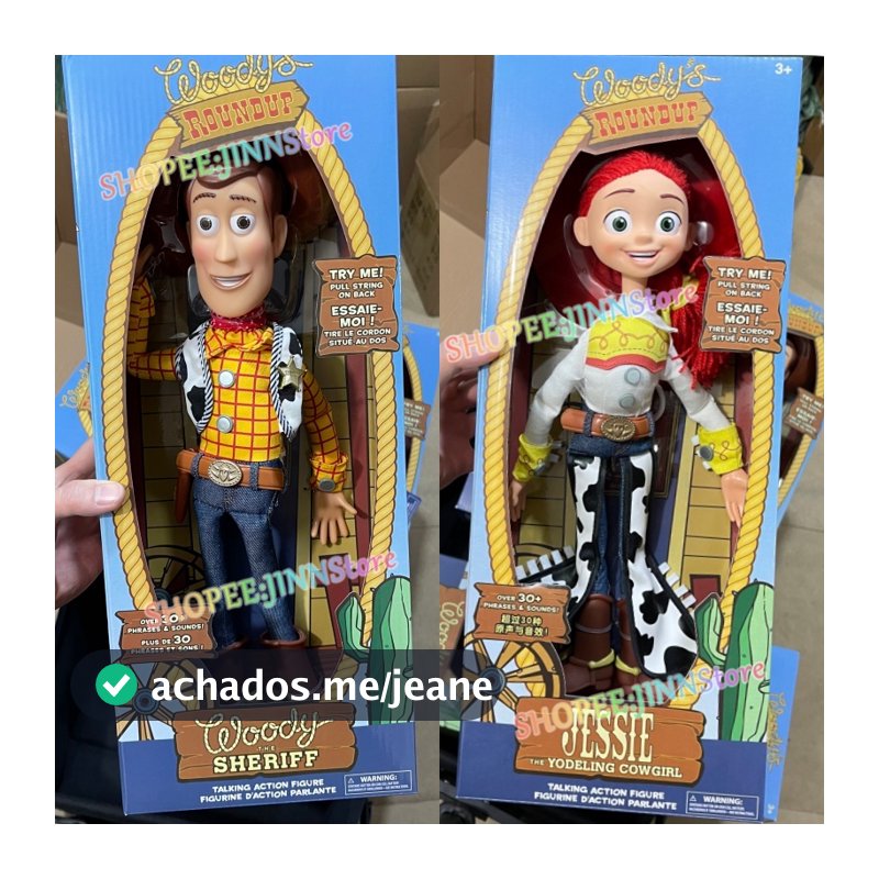Toy Story Boneco Falante de Cordinha Woody Jessie Figura de Ação Boneco de Coleção Brinquedo Presente para Crianças