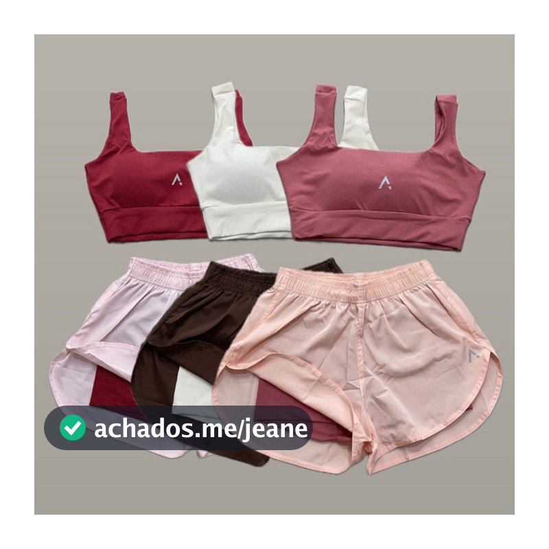 Conjunto de Short Duplo em poliamida e tectel soltinho e Top fitness RESERVA Camila