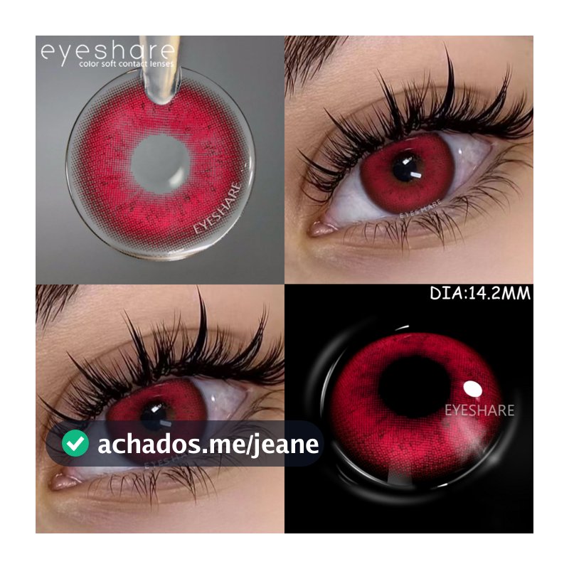 EYESHARE Lentes De Contato De Cor Vermelha Para Olhos cosplay Anime Acessórios Loucos Halloween softlenses Navio Do Bras