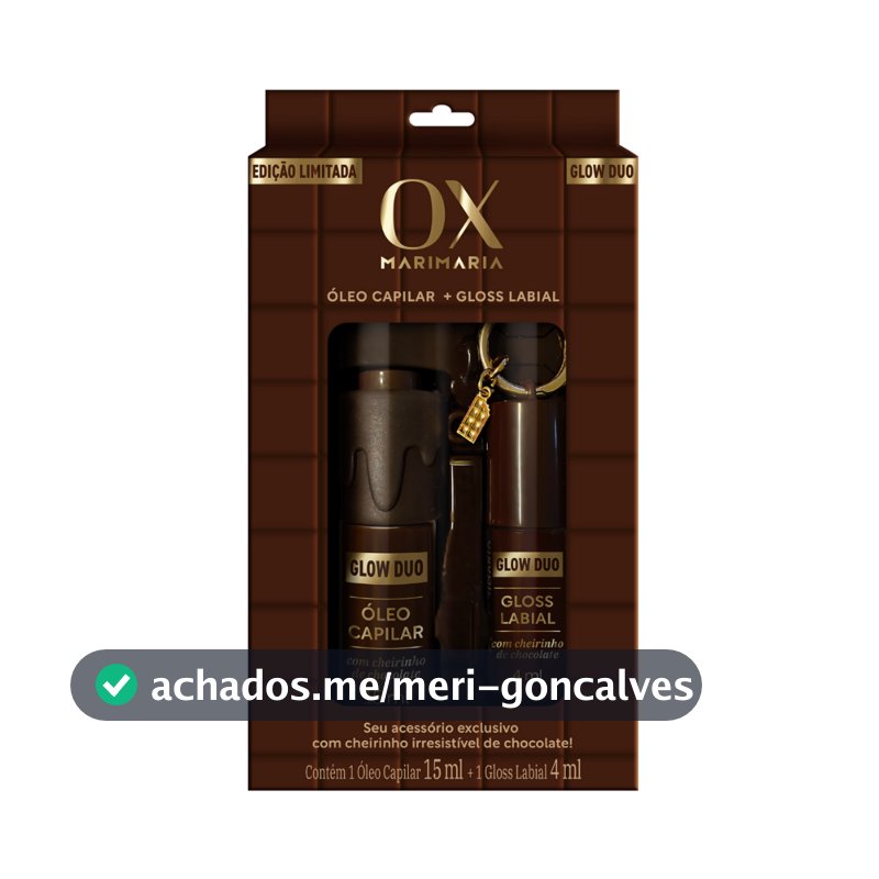 Kit Ox Glow Duo Chocolate Mari Maria - Óleo Capilar 15ml + Gloss Labial 4ml