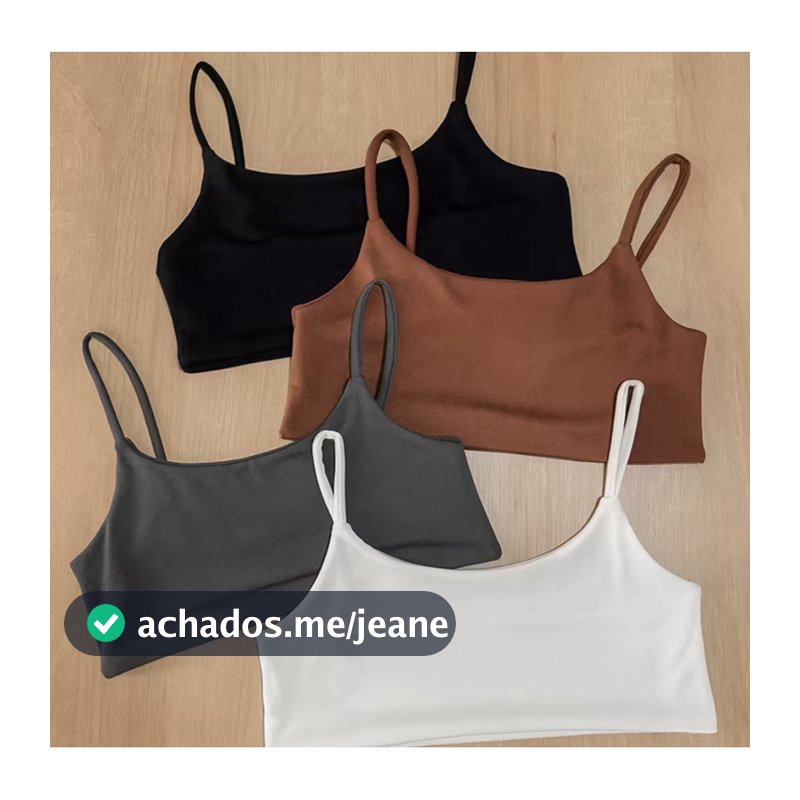 KIt 2 Top Academia Forro Duplo Alça Fina Suplex Premium Com Elástico Feminino Fitness