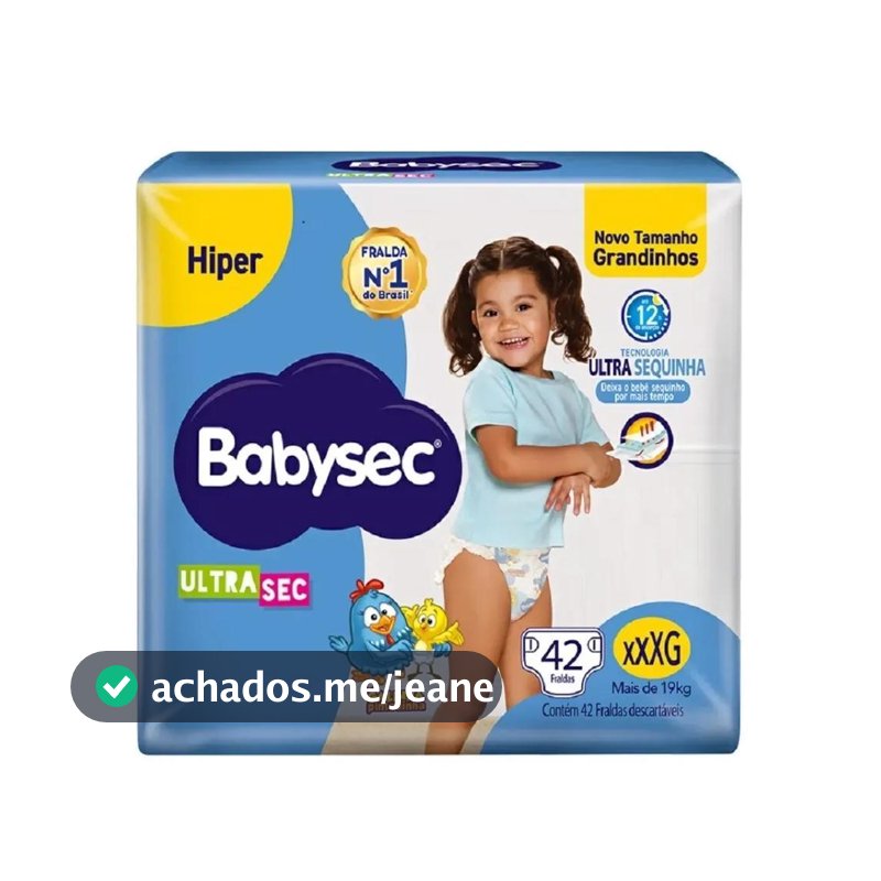 Fralda Babysec Galinha Pintadinha Hiper XXXG Com 42 Unidades