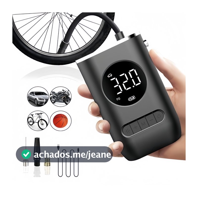 Carro Pneu Inflator Bomba De Ar Elétrica Mini Portátil Sem Fio Compressor Para Motocicleta Bicicleta