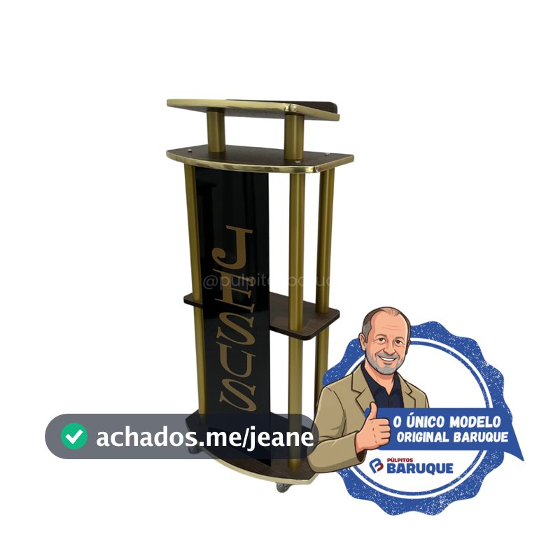 Púlpito Para Igreja MDF Marrom Modelo M06 Original Baruque Com Rodízios