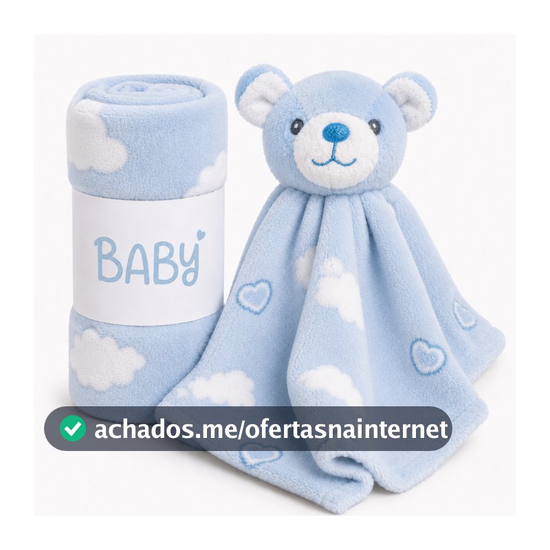 Kit Manta com Naninha Bebê Fleece Toque Super Macio Antialérgica Quentinho