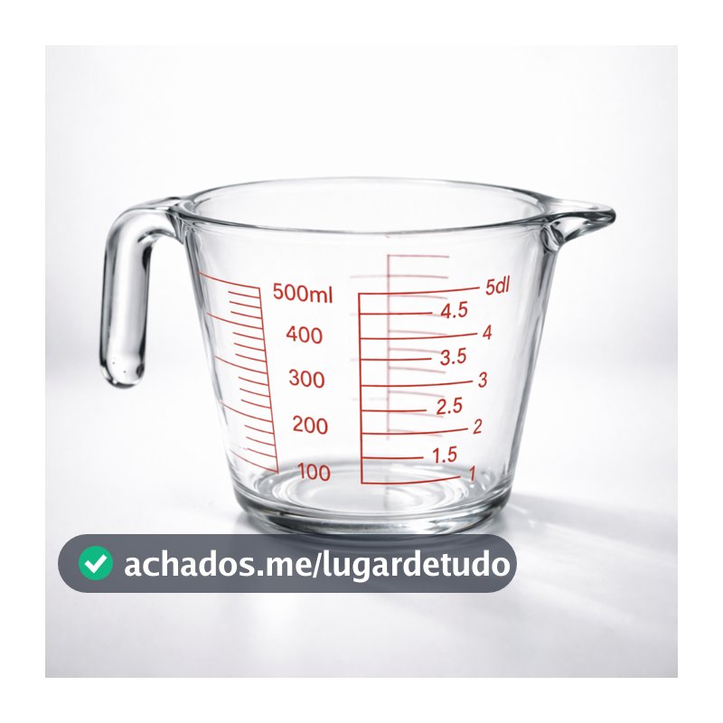 Jarra Medidora 500ml Vidro Resistente Com Alça Copo Medida