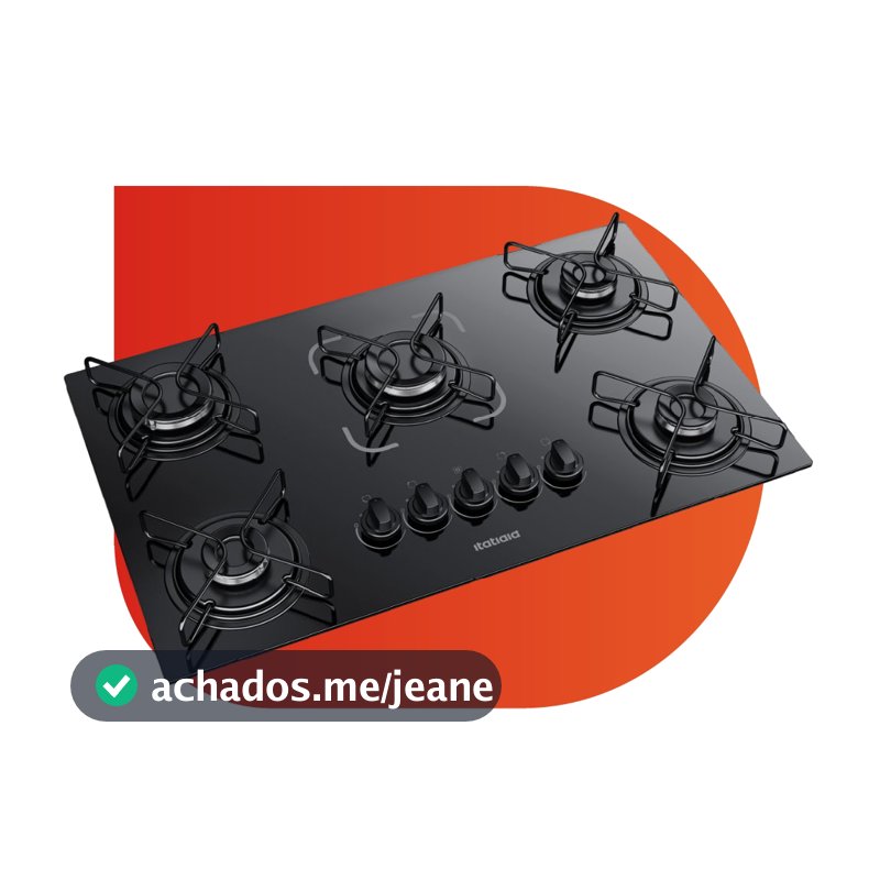 Cooktop Itatiaia Essencial 5 Bocas Mesa Vidro Preto Bivolt