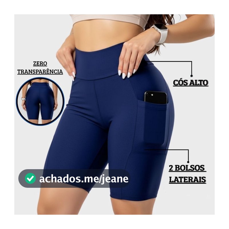 Bermuda c/ bolso para corrida caminhada Academia Feminino Fitness