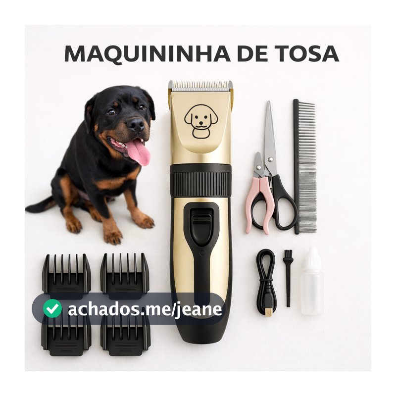 Maquina De Tosar Pet Profissional Cachorro Gato Maquininha Tosa Lixa Tesoura Alicate Completo