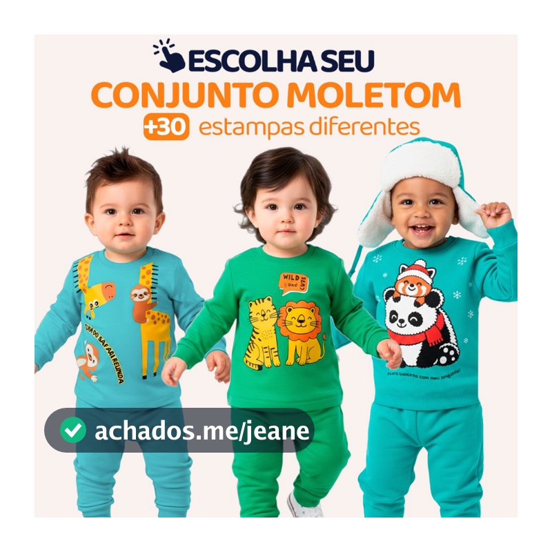 Conjunto Moletom Bebê Menino Baby Blusa e Calça Manga Longa Roupa de Frio Inverno Masculino Agasalho com Estampado L16
