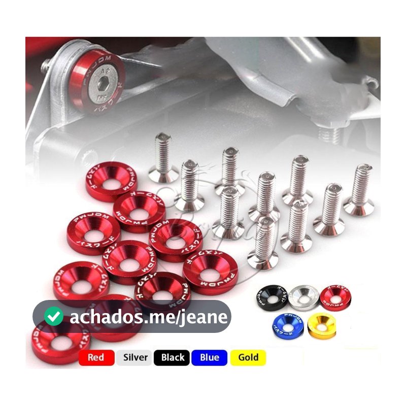 Fender Conjunto De Arruelas De Alumínio E Parafusos Pára-Choque Estilo M6 JDM 10 Peças Para Honda Civic Motos Universal