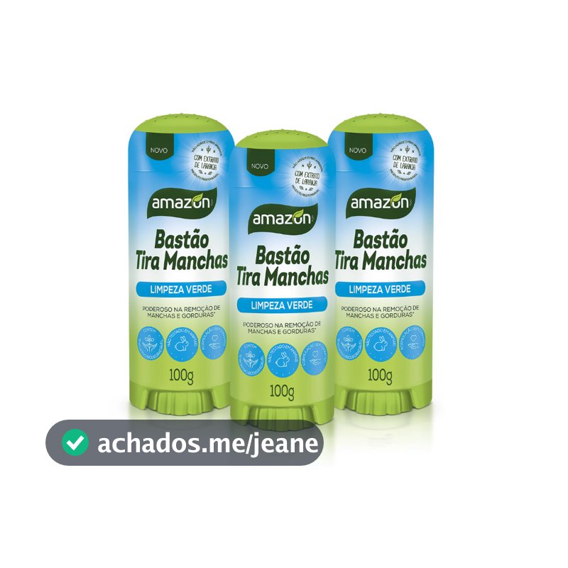 Kit 3 Bastões Tira Manchas Amazon - 100g cada