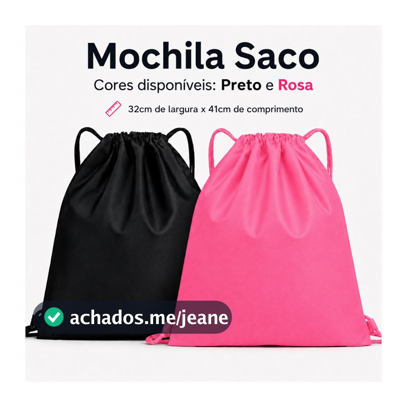 Mochila Saco - Esporte/Academia/Acampamento - Resistente - PARA ATÉ 5KG - FRÁGIL PARA PONTIAGUDOS ET