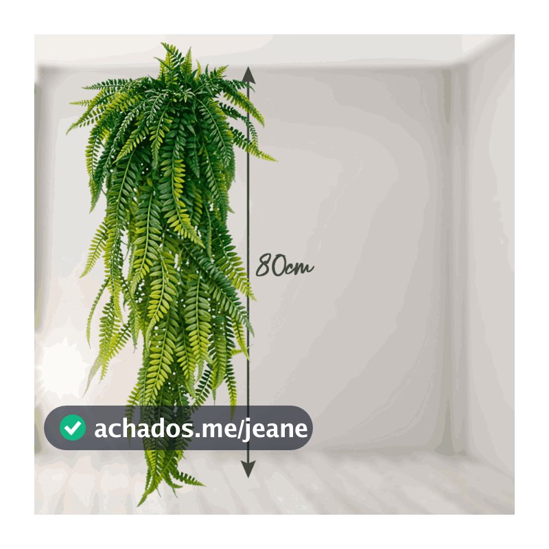Folhas Artificiais Pendente 80cm – Samambaia Decorativa Realista