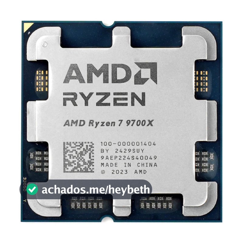 Processador AMD Ryzen 7 9700X 3.8GHz (5.5GHz Turbo) 8 Cores 16 Threads AM5 40MB Novo (Sem Caixa ou Cooler)