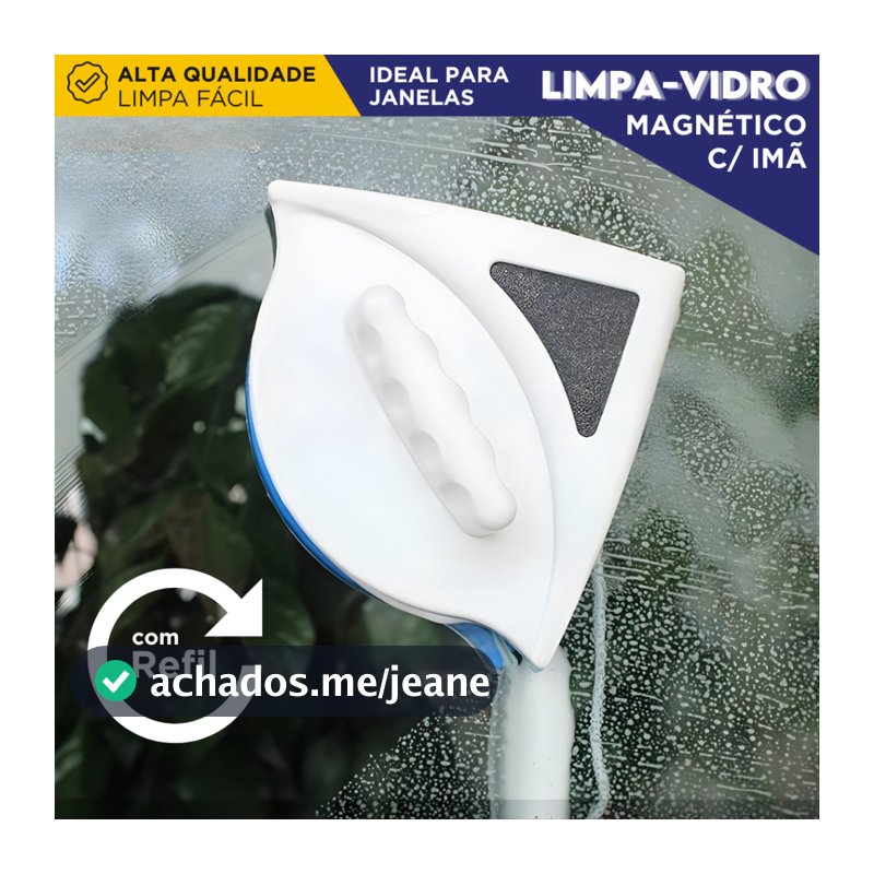 Limpador De Vidro Magnético - Dupla Face C/ Super Imã Mágico - AV
