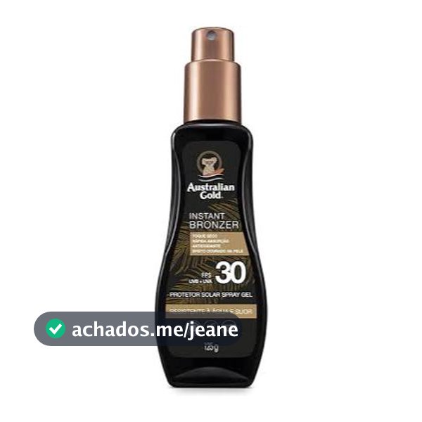 Protetor Solar Corporal FPS 30 Australian Gold - Instant Bronzer Spray Gel - 125ml