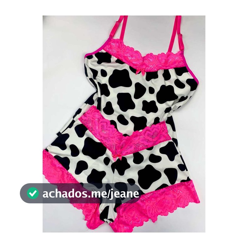 Baby Doll Feminino Estampado Animal Print Fresquinho Microfibra Short Doll Roupa de Dormir